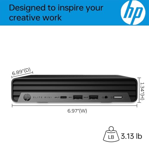 HP Elite Mini G9 Business Desktop Computer, 13th Gen Intel 16-Core i7-13700T, USB-C, Ultra Quite Design, RJ-45, HDMI, Wi-Fi 6, Bluetooth, KB & Mouse, Windows 11 Pro (16GB RAM | 512GB SSD)