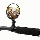 Bicycle Rearview Mirror Cycling Mirror - 360 Degree Adjustable Wide Angle Convex Mirror,Silicone Handle