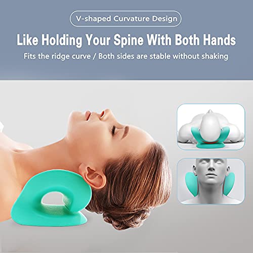 Neck and Shoulder Relaxer Cervical Neck Traction Device,Portable Chiropractic Pillow, Neck Stretcher,Neck Massage Pillow for Pain Relief Management and Cervical