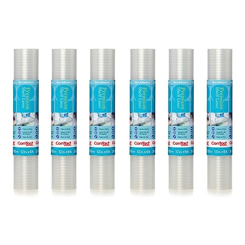 Con-Tact Brand Marca Premium no Adhesiva Revestimiento de Estante y cajón de Contacto, Acanalado Transparente, 12" x 6',6 Rolls