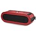 MoKo Carrying Case for Beats Pill+, Premium Vegan PU Leather Protective Cover Bag Sleeve Skins for Dr. Dre Beats Pill+ Portable Bluetooth Speaker, with Holding Strap & Carabiner, RED