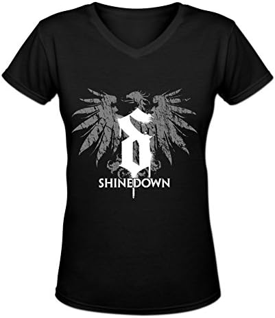 Blackwhitem Women's Shinedown Somewhere in The Stratosphere V-Neck Slim T-Shirt