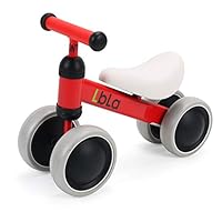 LBLA Baby Balance Bike Children Walker for 10-36 Months No Pedal Infant 4 Wheels Bicycle Toddler Bike The First Gift(Red)