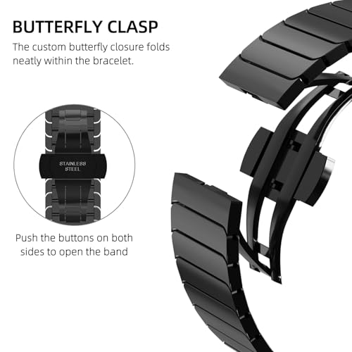 Metal Band for Apple Watch Ultra 3/2/1 49mm, Stainless Steel Replacement Strap for Apple Watch 49mm 46mm 45mm 44mm 42mm(Series 3 2 1), Series 11/10/9/8/7/6/5/4/3/2/1/1/SE