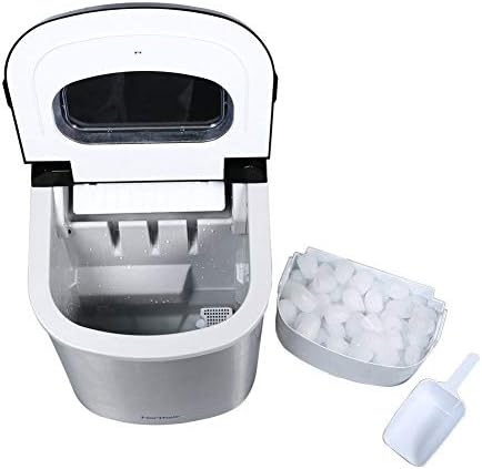 APENCHREN Cube Ice Maker/Ice Machine Maker, Portable Ice Maker, Produce 12kg of Ice Every Day - for Home, Parties, Bars and Restaurants,Silver