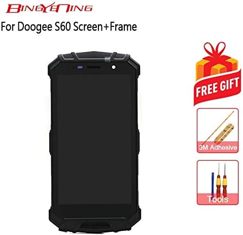 AiBaoQi For Doogee S60 Touch Screen+Frame LCD Display Assembly Replacement .Does not include receiver (Black)