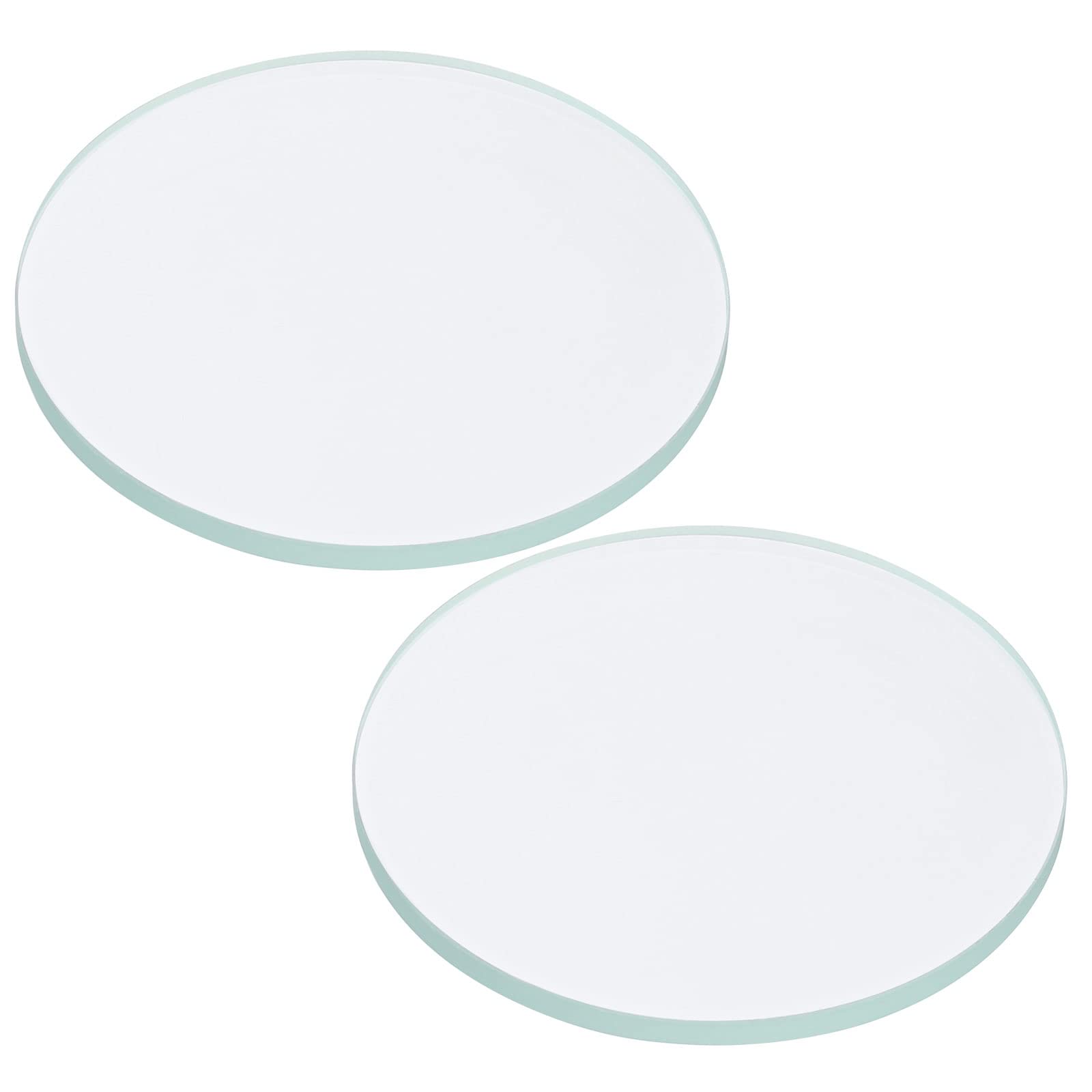 PATIKIL 2.17x0.12" Flashlight Glass Lens, 2 Pcs Transparent, Scratch-Resistant, Polished Edge, LED Light Source Lens Replacement