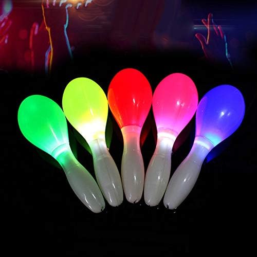 HsgbvictS Toys for All Ages LED Flashing Maraca Lanyard Percussion Musical Instrument Concert Favor Toy Maraca LED Flashing, Easy to Operate, Percussion Instrument, Cheering up - Random Color
