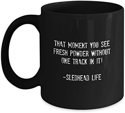 Snowmobile Mug - Fresh Powder Moments! (Black)