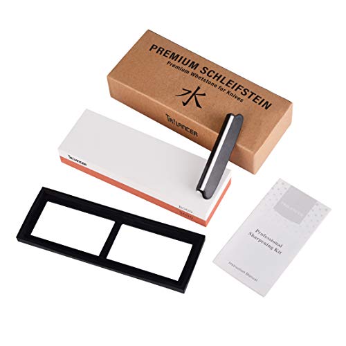 Professional Knife Sharpening Stone 3000/8000 Whetstone, Premium Knife Sharpener, Trilancer Waterstone, Angle Guide and User Manual Included