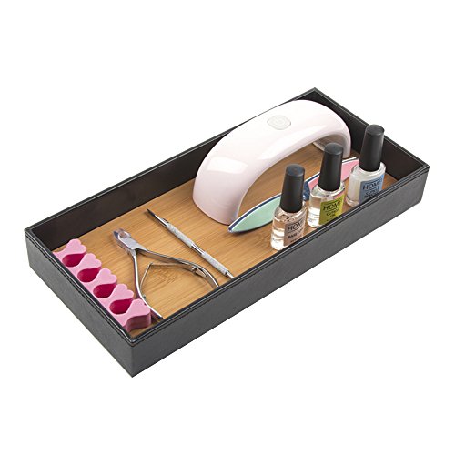 image for J JACKCUBE DESIGN JACKCUBE Design Leather Bamboo Valet Tray Storage Tr