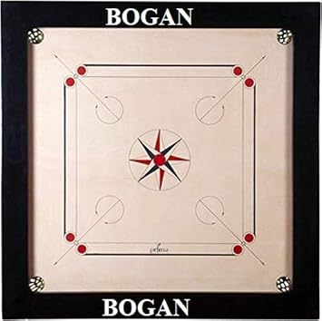 Bogan Full Size(Large) 32 Inch Matte Finish Pocket Carrom Board with Coins, Striker