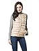 XPOSURZONE Women Packable Down Compact Vest Outdoor Puffer Vest Cream Tan L