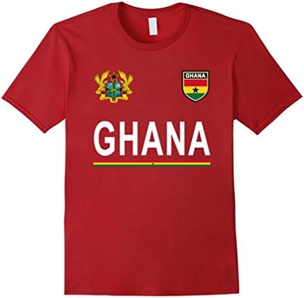 Mens Ghana Cheer Jersey 2017 - Ghanaian Pride T-Shirt Large Cranberry