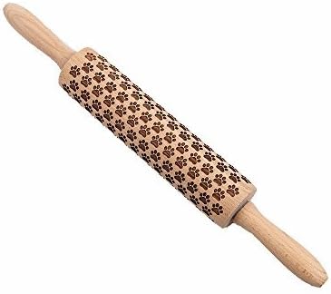 Footprint Embossing Rolling Pin, Handmade Engraved Rolling Pin (Footprint 15inches)