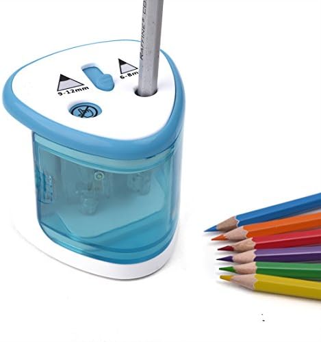 CYPER TOP Heavy Duty Electric Pencil Sharpener Smart Sharpening with Portable Batteries (Blue)