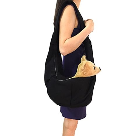 pineocus schwarz Buddhistischer Mönch Stil Pet Hunde Cotton Carrier Sling Bag