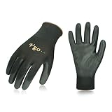 Vgo 15Pairs PU Coated Gardening and Work Gloves (Size XL,Black,PU2103)