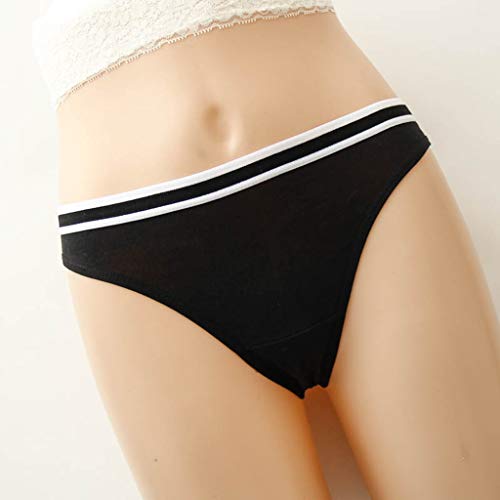 CakeLY 6Packs Women\'s Underwear Cotton Panties Solid Color Underwear Sexy Thong Pink