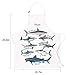 Claswcalor Sharks Apron- Kids Baking Apron-Waterproof Child Apron with Adjustable Neck for Party Cooking Gardening Painting Craft