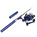 Docooler Fishing Rod Mini Fishing Pole Retractable Pocket Pen with Fishing Reel and Fishing Line (Blue.)