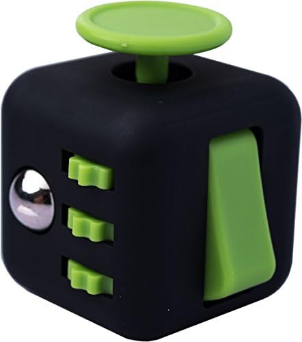 AmazingStoreOnline Fidget Cube 6 Sided Toy help relives stress anxiety boredom ADHD ADD Autism, getting more Focus Concetration for Children and Adults (Black/Green)