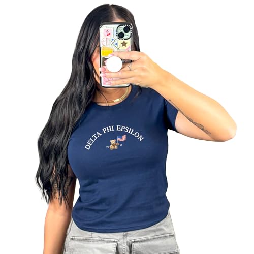 Delta Phi Epsilon Teddy Bear with Flag - Baby Tee - X-Large at Amazon