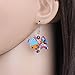 Acrylic Drop Dangle Cows Cattle Earrings Funny Farm Design Lovely Gift For Women (Multicolor)