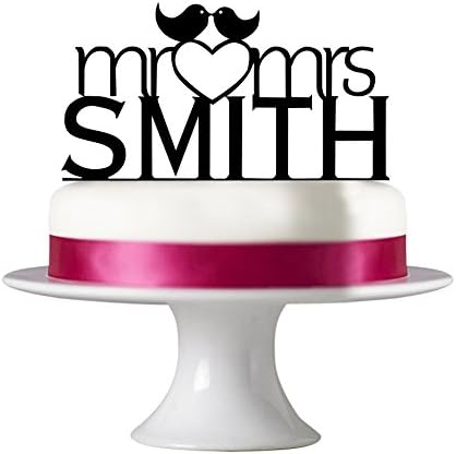 Cake Toppers, Custom Mr &amp; Mrs Wedding Cake Topper, Personalized wedding gifts for Groom Bride,Black Acrylic,Custom Size