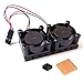 Easycargo Raspberry Pi Dual Fan Heatsink kit + Copper pad Shim + pre-Applied Thermal Conductive Adhesive Tape for Cooling Raspberry Pi 3 B+, Raspberry Pi 3 B, Raspberry Pi 2, Raspberry Pi B+ (1-Pack)