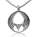 925 Sterling Silver Polished Detailed Spread Phoenix Wing Pendant on Alloy Necklace Chain, 18 inches
