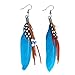 Nature Feather Earring Cute Handmade Goose Feather Super Light Boho Dangle Earrings for Women Girls Valentine's day Mother's day Gift