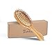 Natural Wooden Hair Brush – pureGLO Bamboo Bristle Detangling Hairbrush for Women Men and Kids - Reduce Frizz, Massage Scalp for Straight Curly Wavy Dry Wet Thick or Fine Hair