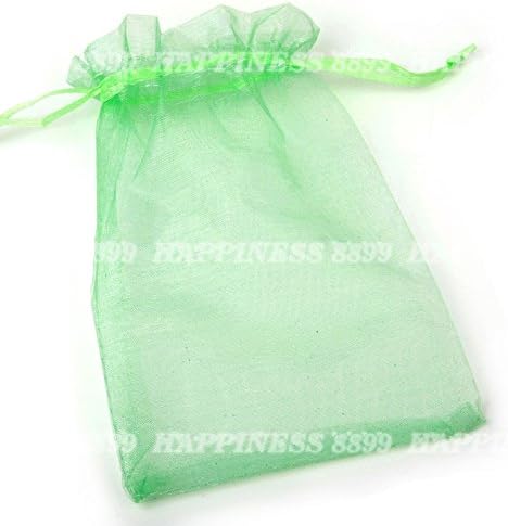 Wocharm(TM) 50 pcs Organza Wedding Favor Gift Bags Jewellery Pouch Candy Bag 9*12cm (Light grass green)