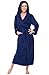 Alexander Del Rossa Womens Turkish Terry Cloth Robe, Long Cotton Hooded Bathrobe, Small-Medium Navy Blue (A0127WNBMD)