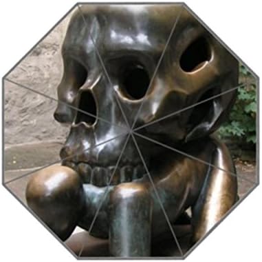 skull head man sculpture statue Custom Umbrella