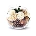 Qingbei Rina Potpourri in Glass Bowl Aroma of Vanilla Lavender Apple and Jasmine (White)