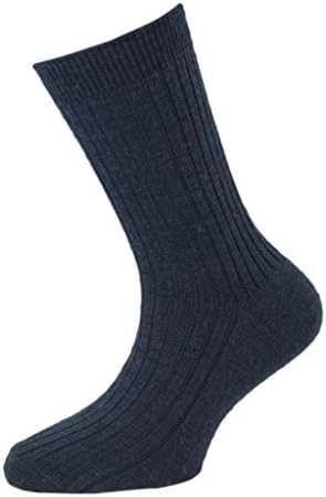 Soxsmith 6 Pairs Big Boys' Wool School Socks 1-4.5 Airforce - UK Made