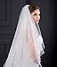 EllieHouse Women's 2 Tier Simple White Wedding Bridal Veil With Comb L11WT