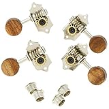 B Blesiya 4 Pieces Handcraft Open Ukulele String Tuning Pegs Acacia Knob Machine Heads 2R2L