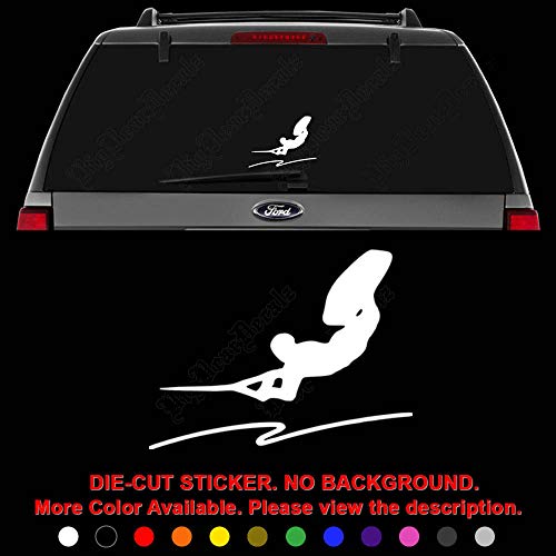 Wakeboard Water Sport Die Cut Vinyl Decal Sticker for Car Truck Motorcycle Vehicle Window Bumper Wall Decor Laptop Helmet Size- [8 inch] / [20 cm] Wide || Color- Gloss White