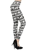 Leggings Depot Women's Fall/Winter Ultra Soft Popular Best Christmas Printed Holiday Fashion Leggings BAT9 (Extra Plus, Dashing Reindeers)