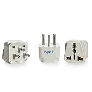 adapter type for h israel (GP 3 Amazon.com: 14 Plug [Grounded Ceptics (Type H) Pack Adapter   Israel Travel & Universal]