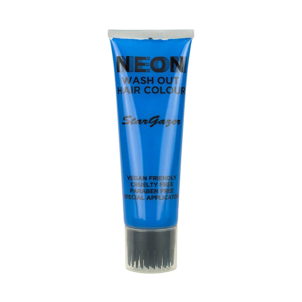 Stargazer Neon UV-Reactive Wash Out Hair Colour, Super Vibrant Colour, Blue