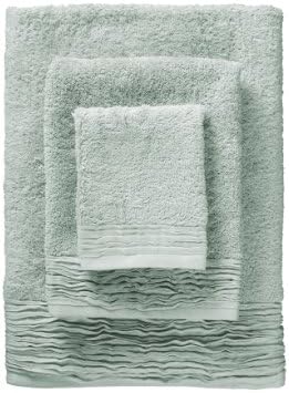 Nine Space Turkish Cotton Fancy Pleated Border 3-Piece Towel Set, Sage
