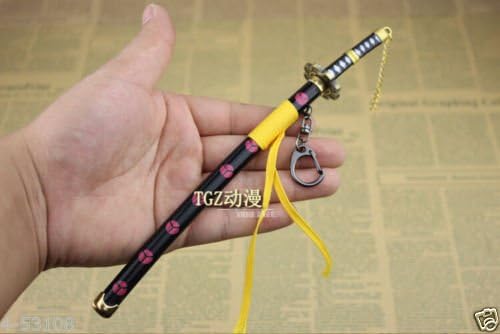 22cm Alloy weapons Anime ONE PIECE Roronoa.Zoro Midarekomi model keychain in box