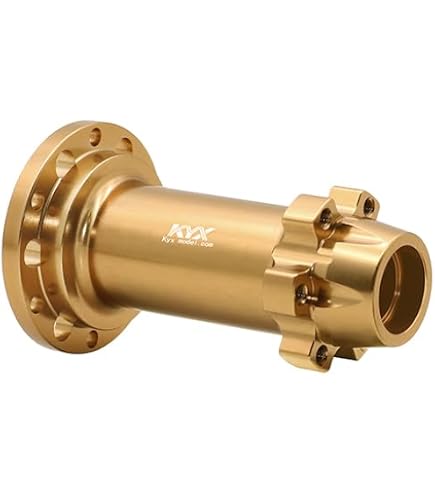 Gold Aluminum 7075-T6 Wheel Hub Hex Set For LOSI 1/4 Promoto-MX Motorcycle - Front & Rear With Bearings