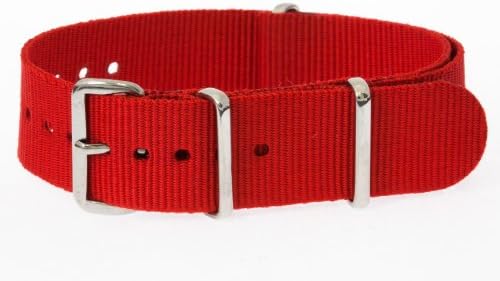 20mm [ Solid Red ] James Bond Nylon Nato Watch Band Military Strap G10