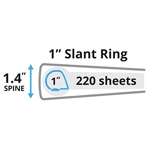 Avery Durable View Binder with 1" Slant Rings, Assorted, Blue, Orange, Pink, 12 Pack (17018)