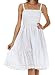 Sakkas Women's Sequin Embroidered Smocked Bodice Knee Length Dress